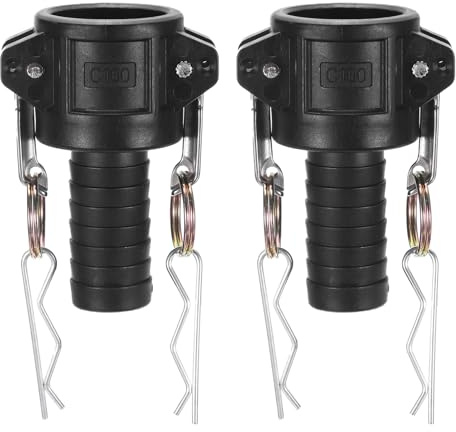 PATIKIL 2 Stück Poly Cam Lock Fittings 1 Polypropylen Schwarz | Part C männlicher Adapter x Schlauchende Cam Groove Schlaucharmaturen, Cam Lock Fittings