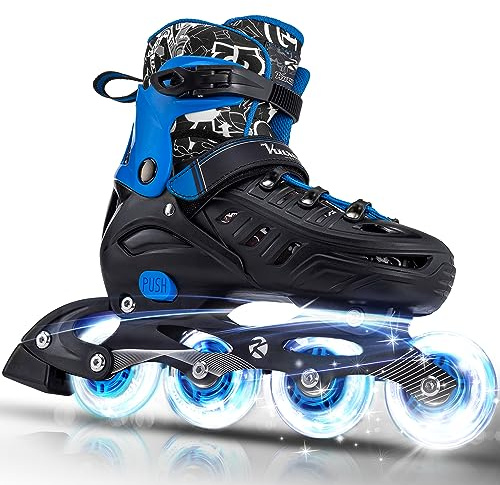 Kuxuan Skates Inline-Skates für Kinder Einstellbare Fun Illuminating Skates für Mädchen, Jungen, Frauen Outdoor-und Indoor-Anfänger