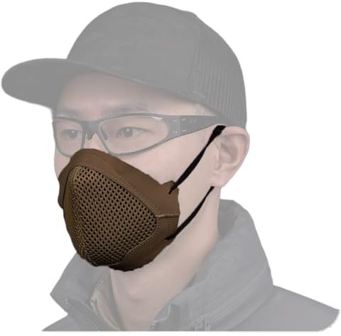 Fotrsta Taktische Silikonmaske, Airsoft Atmungsaktiv Halbmaske Outdoor Netz Militärmaske Faltbar Jagd Zubehör Ausrüstung Für Schießen, Reiten, Klettern, Paintball, Jagd, Spiel