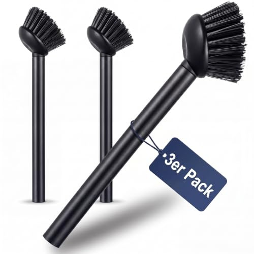 Spülbecken Organizer Set in schwarz inkl. Bürste, Schwamm, Spülmittelspender & Lappen I Spül-Organiser Küche aus Edelstahl I Modernes Design I Zubehör jederzeit nachkaufbar (Organizer-Set)