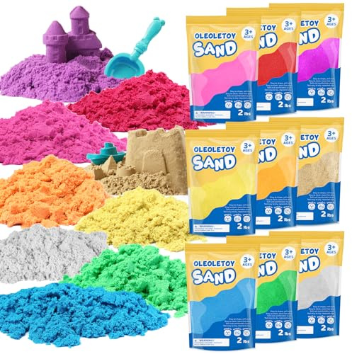 OleOletOy Colored Sand Bulk for Kids: 18 Lbs Large Pack Multicolor Moldable Sand - Classroom Activities for Kids Boys Girls Age 3+ Sensory Play - Bulk Sand for Sandbox Sensory Bin Filler Party Favors