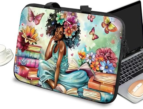 Funda universal para laptop de 10 pulgadas con asa y cremallera, para niños, tablet, bolsa de mensajero, bolsa portátil para iPad, cuaderno, eBook, lectores, mariposas