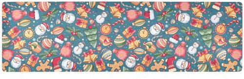 Sottopentola in stile cartone animato natalizio per piatti caldi, resistenti al calore, pieghevoli, per controsoffitto e runner da tavola all'aperto, impermeabile, per casa colonica, 90 x 20 cm,