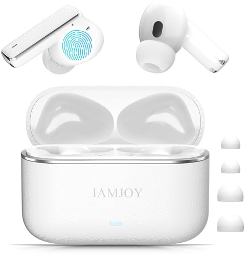 IAMJOY Language Translation Earbuds, 163 Language & Accents Two-Way Translator Device Built-in 6 Mics, 42dB Hybrid Dual Noise