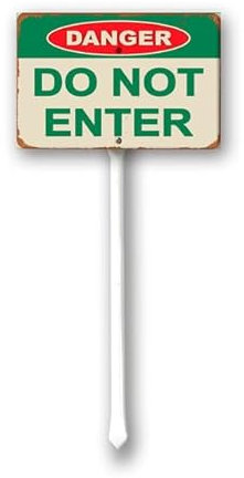 Geroclonup Divertido letrero de metal vintage con estaca para valla, puerta delantera, césped, jardines y negocios al aire libre, 20 x 30 cm