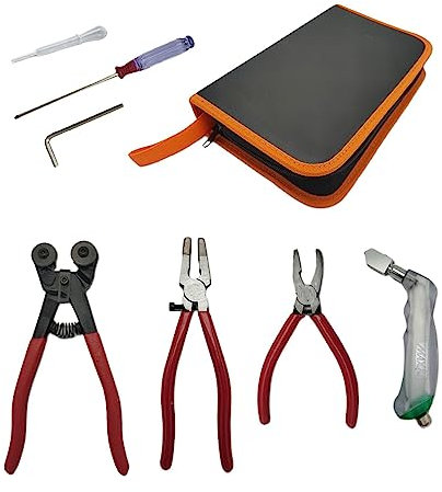 Glass Cutting Tool with Oil Feed Glass Cutter Screwdriver for Stained Glass