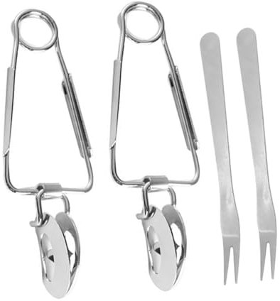 Pinze per Escargot 2 Set in Acciaio Inossidabile Argento