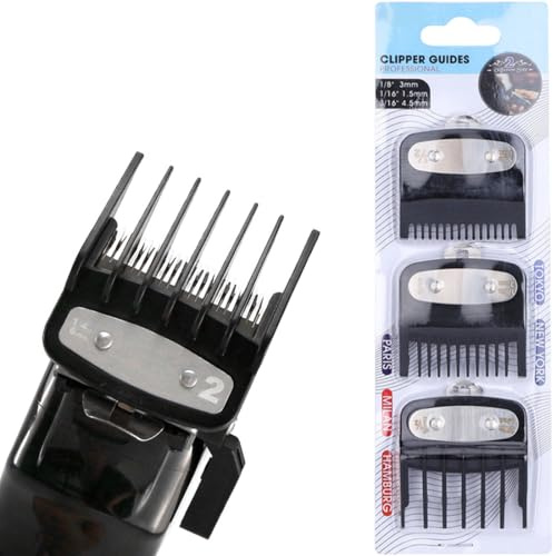 JEYORZY 3 Piezas Peine Límite para Cortapelos, Peine Maquina Cortar Pelo, Recortadores De Peine Guía, Cubierta Protectora Cortadora, Recortador Barba Profesional, Kit de Peine Peluqueria