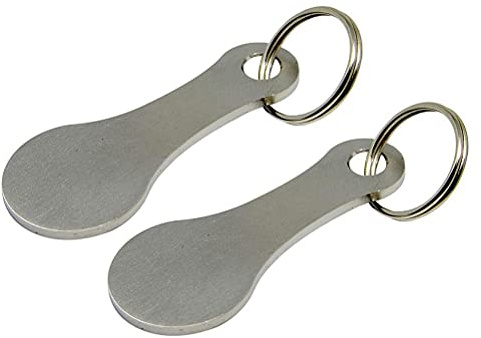 lyrlody Chiave del Carrello per lo Shopping in Acciaio Inossidabile, Token del Carrello del Carrello della Spesa per Carrelli da Supermercato 5,5x2,3 Cm (SILVER)