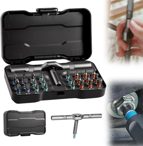 Set di cacciaviti magnetici 24 in 1, set di cacciaviti a cricchetto, set di cacciaviti magnetici multi bit con manico a cricchetto staccabile, set di cacciaviti di precisione per mobili, computer