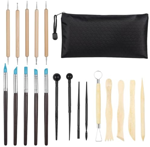 KEQAR 20-Stück Modellierwerkzeugset – Keramik- & Töpferwerkzeug, Polymer-Clay-Tools, ideal für Anfänger, Künstler und Handwerker
