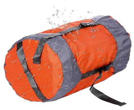 Sovsäck, säck, kompressionsresväska, platsbesparande klädorganiserare för backpacking camping båtliv kajakpaddling simning och utomhusutrustning skydd med vattentät stängning, orange M, Refer to