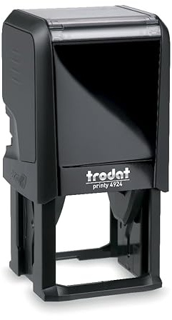 Timbro Personalizzato Quadrato Trodat Printy 4924 mm. 40X40, Personalizzabile Quadrato, Aziendale, Professionale, per Medici, Avvocati, Professionisti, Timbro per Matrimonio (Nero)
