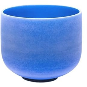 Klangskål i klangkristall, sjungande skål i frostad kvarts G, 20 cm, meditation med gummiklubba för yoga – djup sömn (432 hz)
