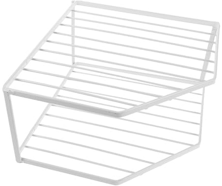 SHINEOFI Estante de Encimera Doble para Cocina Soporte de Esquina para Ollas Organizador de Almacenamiento para Platos Cuencos y Despensa de Color Claro