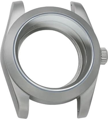 1 st 39 mm matt sandblästrad vintage klockfodral med safirkristallglas Vattentät for Seik Nh35 Nh36 Mechanical Movement Mod(Transparent cover)