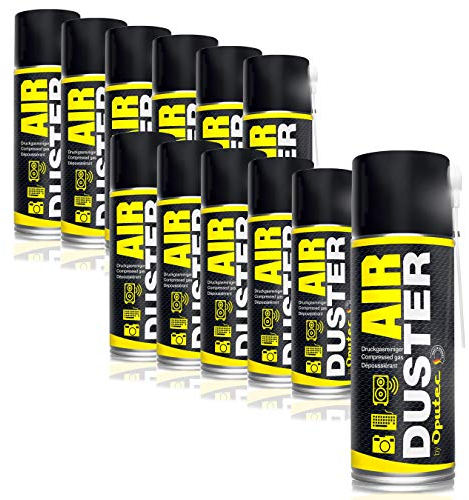 12x400ml 400ml Oputec Air Duster Tastatur Reiniger - Druckluftspray Druckgasreiniger