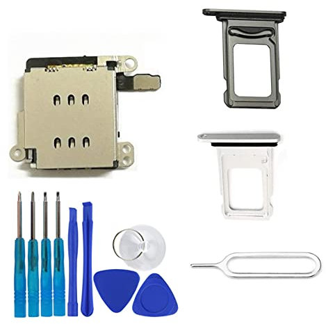 Lettore di schede SIM Dual Flex Cable + supporto slot per scheda SIM per IphoneXR nero