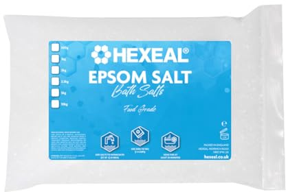 Hexeal Epsom Salt 1kg Bag – Food Grade Magnesium Sulphate | Suitable for Bathing, Gardening, Household Uses and More