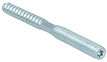 tecuro Stockschraube mit Holz- und ISO-Gewinde M10 x 50 mm, verzinkt - 10 Stück