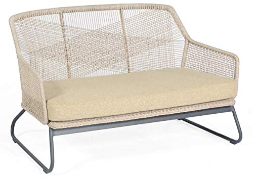 Sonnenpartner Loungesofa Couture Aluminium mit Polyrope White-Shell Relaxsofa Garten-Sofa
