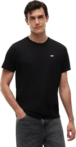 Tommy Jeans Homme Tjm Slim Jersey Neck Ext Dm0dm09598 Hauts En Tricot À Manches Courtes, Noir (Black), XXL EU