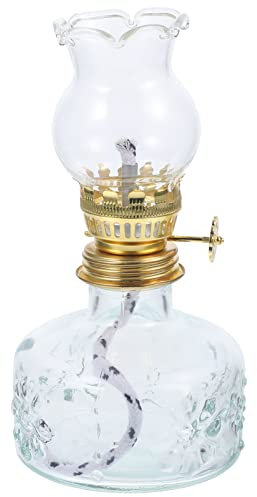 BESTonZON Petroleumlaterne Glas Öllampe Vintage Innenbereich Dekoration Petroleumlampe Öllaternen Für Innenbereich Petroleumlampen Petroleum Lampe