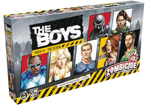 ASMODEE CMON, Zombicide 2. Edition – The Boys Pack 1: The Seven, Miniaturen-Erweiterung, Kennerspiel, Dungeon Crawler, 1-6 Spieler, Ab 14+ Jahren, 60 Minuten, Deutsch, Mehrsprachig