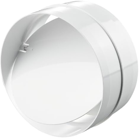 Raccord de tuyau avec clapet anti-retour 100 mm pour tuyau d'aération, tube rond, raccord d'entrée/sortie d'air, canal de ventilation, PVC, pièce de connexion en ABS en plastique blanc Ø 100 mm