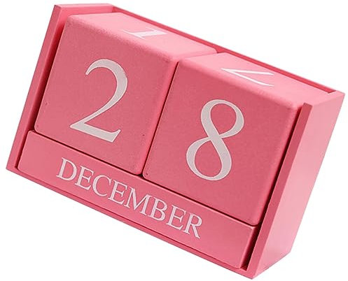MAGICLULU Blockkalender aus Holz Tischkalender mit Stäben zum Drehen Kompakter Kalender für Schreibtisch Dekorativer Ewiger Kalender für Büro oder Zuhause für Lehrer und Familie