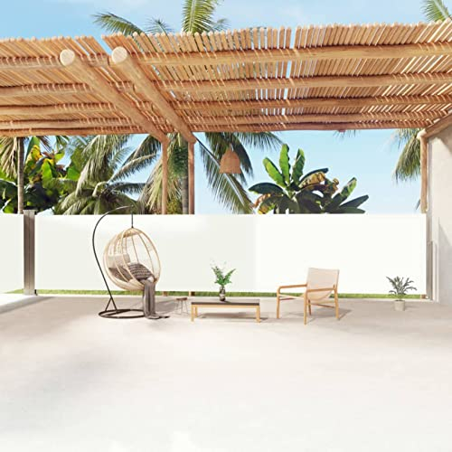 ARKEM Toldo Lateral retráctil Crema 160x1200 cm Patio Pantalla de Terraza Mampara Parasol de Exterior Jardín