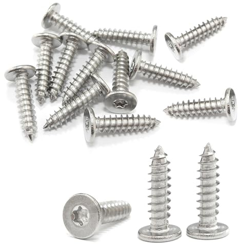 Selbstschneidende Torx Schrauben 200 Stk Edelstahl Holzschrauben Schrauben Torx mit Flachem Kopf Tellerkopfschrauben Blechschrauben M4x16mm