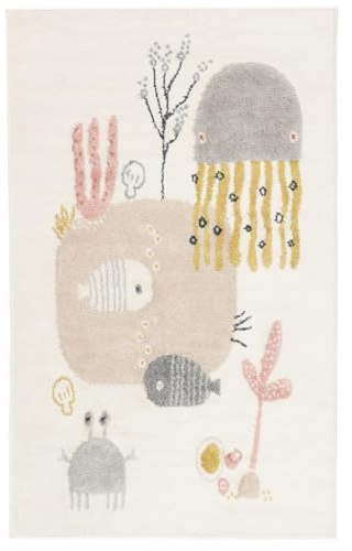 RugVista Octo Kinderteppich, 140 x 200 cm, Rosa | Moderne, Kinder, Rechteckig, Niedriger Stapel, Nur chemische Reinigung, Oeko-Tex 100, Ohne gefährliche Chemikalien