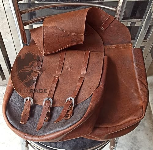 Western Horse Leather Saddle Bag Heavy Duty Traditional Trail Ride | Saddle Bag | Horse Saddle Bag | Western Saddle Bag | Leather Saddle Bags for Horses (Color-25)