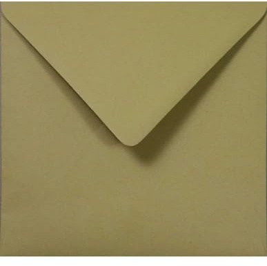 Netuno 100 Briefumschläge Olivgrün quadratisch 15,5x15,5 cm natürlich | 120g Crush Olive · stilvolle grüne Kuverts Naturpapier für Herbst, Vintage, Einladungen, Geburtstag & Grußkarten