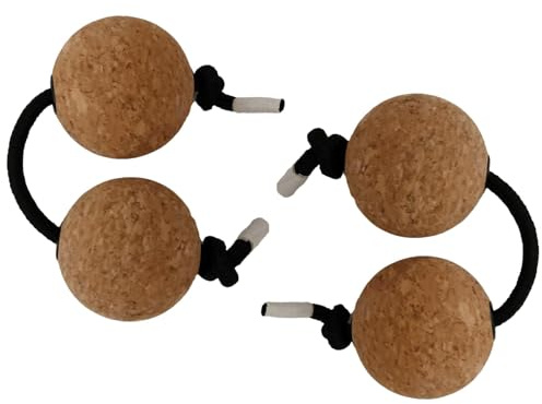 Vbnuyhim Kashaka Ball, 2 Paar, rhythmisches Ball-Asalato-Instrument aus Kork, klassische afrikanische Musikbälle, Anfängerfreundliches Schlaginstrument für KTV, Hochzeit