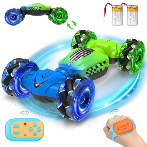 Fosgoit Ferngesteuertes Auto ab 3 Jahre, Spielzeug Auto mit Fernbedienung, 4WD RC, um 360° Drehbar, Transform Mini Drift Car mit Lichtern, 2,4 GHz Remote Control Car, Kinder