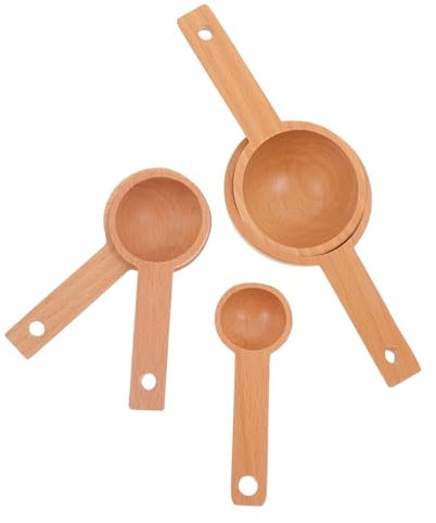 CIYODO 5stücke Holzlöffel Für Backzutaten Kaffeelöffel Mit Griff Messlöffel Für Lebensmittel Kleine Esslöffel Für Gläser Und Kanister Handlicher Kaffeemaßlöffel