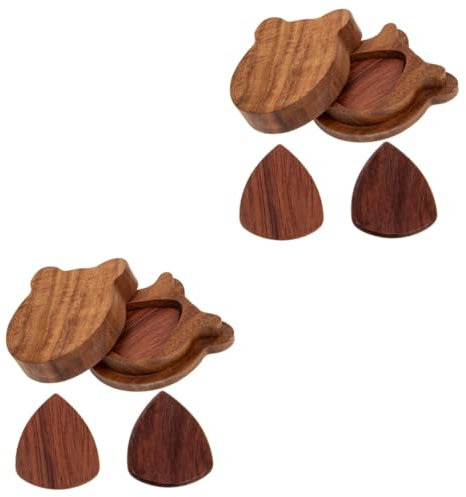 VICASKY 2sätze Holz-Gitarren-Plektrum-Set Mit Aufbewahrungsbox Praktische Und Professionelle Plektren Für Akustik Und Westerngitarren Ergonomisches Design Für Besseren Halt Für Musiker