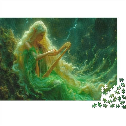 lihuogongsio Harfe 1000 Stück Puzzles Elf spielt Harfe Lernspiel Spielzeug Geschenk Geschicklichkeitsspiel Für Die Ganze Familie Schöne Geschenkidee DIY Kreative Unterhaltung 1000pcs (75x50cm)