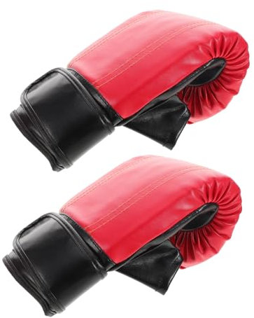 HONMEET 1paar Halb Fingerschützende Kickbox-Handschuhe Für Training Und Wettkampf Schutzhandschuhe Für Karate Taekwondo Und Krafttraining Rote Pu-Materialien Für Komfort Und