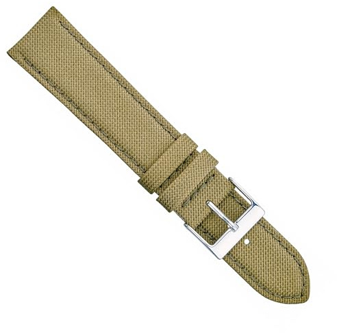 ALPINE Vadderat klockarmband i veganskt konstläder – grönt läderfritt klockarmband – 14 mm utbytbart klockarmband – miljövänliga band för kvinnor och män – kompatibel med vanliga och smarta klockor