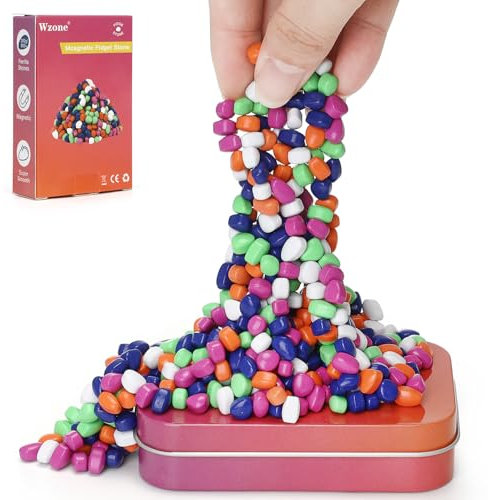 Wozne 300g Bunt Magnetsteine Stresskiller Magnete, Crack Magnete Kleine Magnetic Stones Fidget Adhs Spielzeug, Anti Stress Zeitvertreib Geschenkidee ASMR Büro Gadget