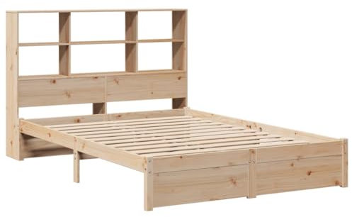 VidaXL Letto Libreria senza Materasso 120x200cm, Legno Massello di Pino, letto con contenitore, letto doppio