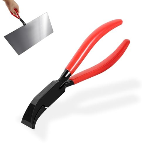 45° Biegezange, Handbiegezange zum Biegen von Blech, Handbiegezange mit rutschfesten Griffen, Backenbreite 6 mm, zum Biegen und Glätten von Blech, Rot