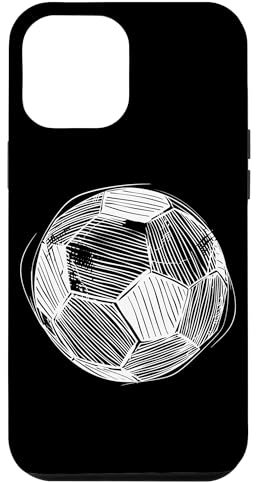 Coque pour iPhone 12 Pro Max Ballon de football Dessin au trait Football Pitch