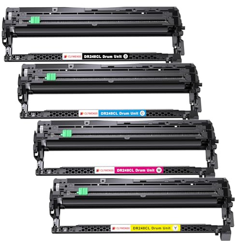 CLYWENSS DR248CL DR-248CL DR-248 DR248 CL Drum Unit Compatible with Brother MFC-L3740CDWE L3760CDW L8390CDW ‎HL-L3220CW L8230CDW L3220CWE L3240CDW DCP-L3520CDWE L3520CDW L3560CDW Printer Toner, 4-Pack
