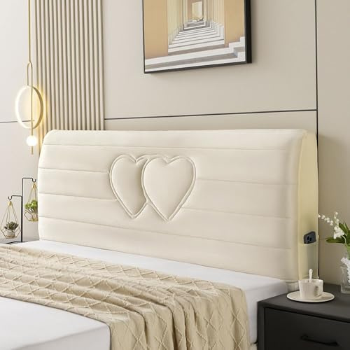 LSWKG Fundas Cabeceros，Funda para Cabecera De Cama Cubierta De Cabecero Súper Suave Terciopelo Grueso Algodón Acolchado Cubre Protectora para Respaldo Decoración De Dormitorio C,150cm