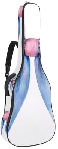 Gitarrentasche für Akustikgitarre mit violettem Blumenmuster, Lavendel und violette Schmetterlinge, dick gepolstert, wasserdicht, für 40 / 41 / 42 Zoll Gitarren, Multicolor 08, 42.9x16.9x4.7 in,