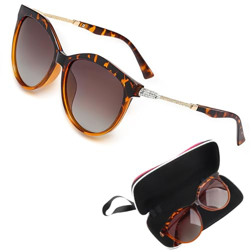 SilverChry Lunettes de Soleil Femme Polarisées, Lunette Polarisée Femme avec Flash Brick, Protection Uv 400, Coupe-Vent et Anti-Sable, Adaptées Aux Voyages, Au Golf, à La Pêche, Au Cyclisme (Léopard)